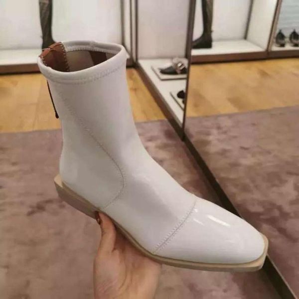 boots flat ankle women round toe patent leather back zip shoes woman zapatos mujer autumn winter stretch socks, Black
boots flat ankle women round toe patent leather back zip shoes woman zapatos mujer autumn winter stretch socks, Black