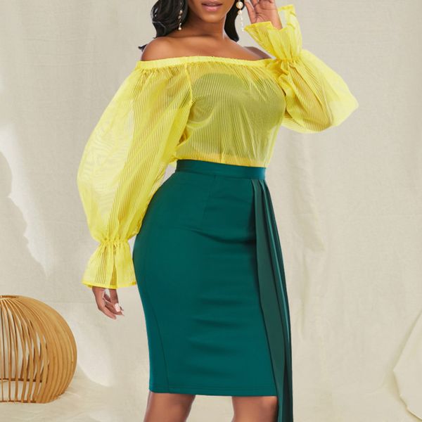 2021 new women two pieces sets see through striped shirt blouses one shoulder long sleeves high waist party skirt elegant suit 4iw, Black;gray
2021 new women two pieces sets see through striped shirt blouses one shoulder long sleeves high waist party skirt elegant suit 4iw, Black;gray