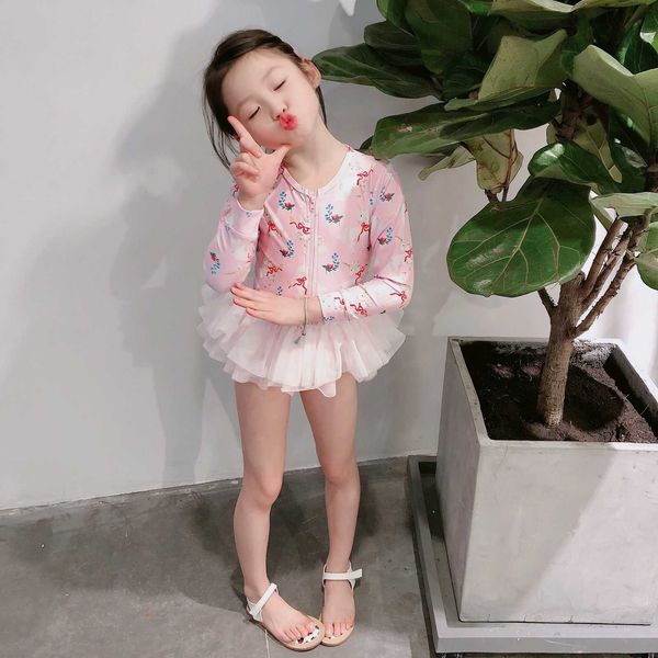 female long 2020 unicorn cat new children's sleeve one piece yarn skirt sunscreen swimsuit, White;black
female long 2020 unicorn cat new children's sleeve one piece yarn skirt sunscreen swimsuit, White;black