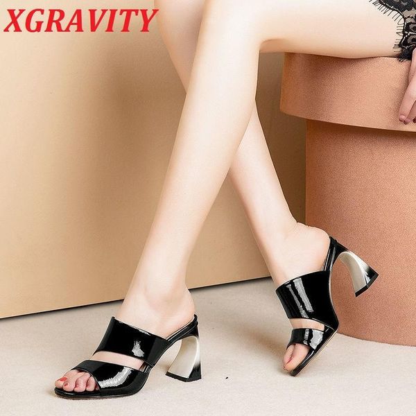 slippers xgravity strange chunky heel female shoes dress fashion sandals open toe women woman b0, Black
slippers xgravity strange chunky heel female shoes dress fashion sandals open toe women woman b0, Black