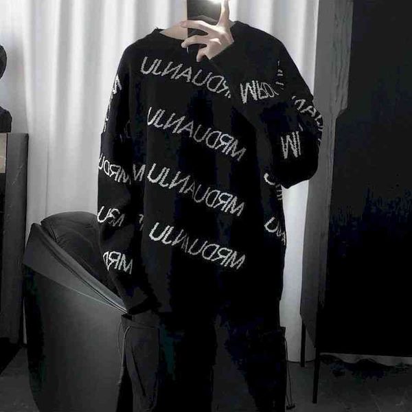 men's sweaters spring winter wild homemade dark letters thick round neck loose ins couple knit bottoming shirt women oyb8, White;black
men's sweaters spring winter wild homemade dark letters thick round neck loose ins couple knit bottoming shirt women oyb8, White;black