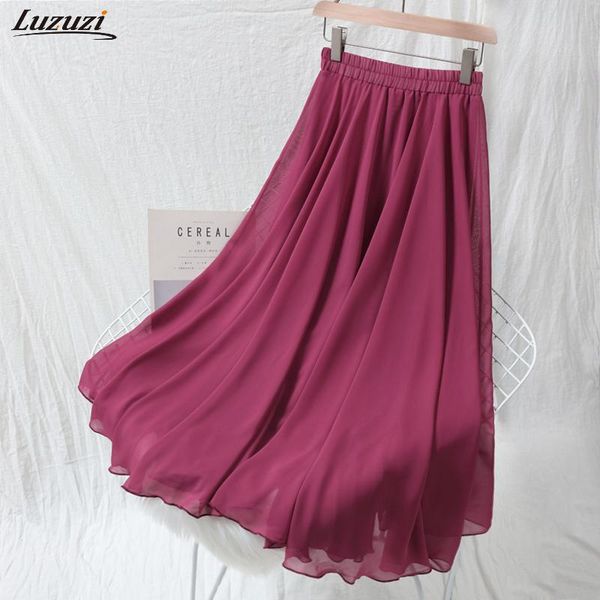 skirts summer chiffon women long skirt 2021 mesh white vintage high waist swing casual style jupe tulle femme ce3104, Black
skirts summer chiffon women long skirt 2021 mesh white vintage high waist swing casual style jupe tulle femme ce3104, Black