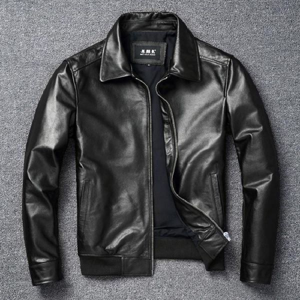 men's leather & faux plus size.autumn layer cowhide baseball suit casual motorcycle jacket autumn and winter coat, Black
men's leather & faux plus size.autumn layer cowhide baseball suit casual motorcycle jacket autumn and winter coat, Black