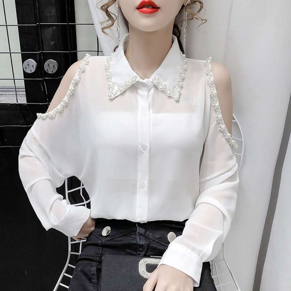 luxury style 2021 western early fashion spring new design women's sense chic off shoulder perspective long sleeve chiffon shirt 2021, White
luxury style 2021 western early fashion spring new design women's sense chic off shoulder perspective long sleeve chiffon shirt 2021, White