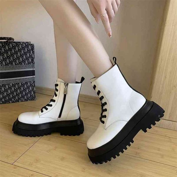 white color soft pu leather ankle boots women platform motorcycle booties female autumn winter shoes woman goth short boots 210914, Black
white color soft pu leather ankle boots women platform motorcycle booties female autumn winter shoes woman goth short boots 210914, Black