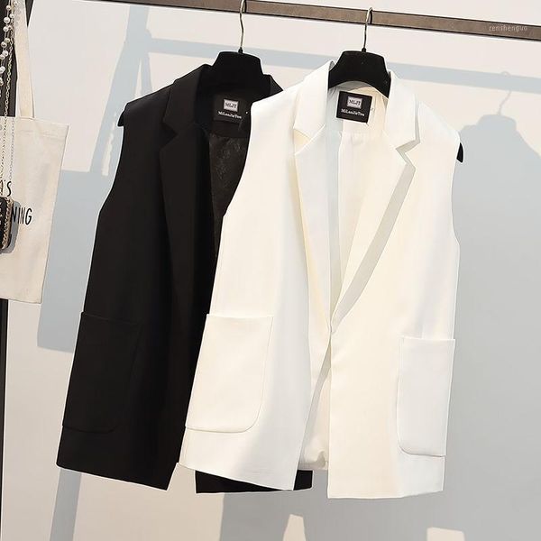 women's vests 2021 women simply sleeveless cardigan vest jacket office ladies wear casual suit waistcoat pocket outwear blazers, Black;white
women's vests 2021 women simply sleeveless cardigan vest jacket office ladies wear casual suit waistcoat pocket outwear blazers, Black;white