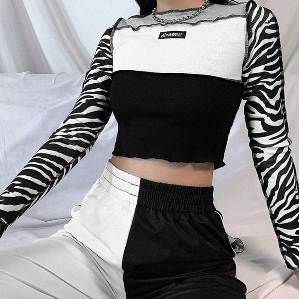 2020 new autumn and winter women's long sve round neck fashion street p contrast splicing slim fitting t-shirt, White
2020 new autumn and winter women's long sve round neck fashion street p contrast splicing slim fitting t-shirt, White