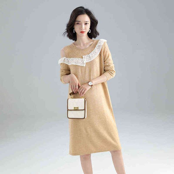 casual dresses autumn winter large off shoulder pullover knitted 2022 korean splicing lace long sleeve women's, Black;gray
casual dresses autumn winter large off shoulder pullover knitted 2022 korean splicing lace long sleeve women's, Black;gray