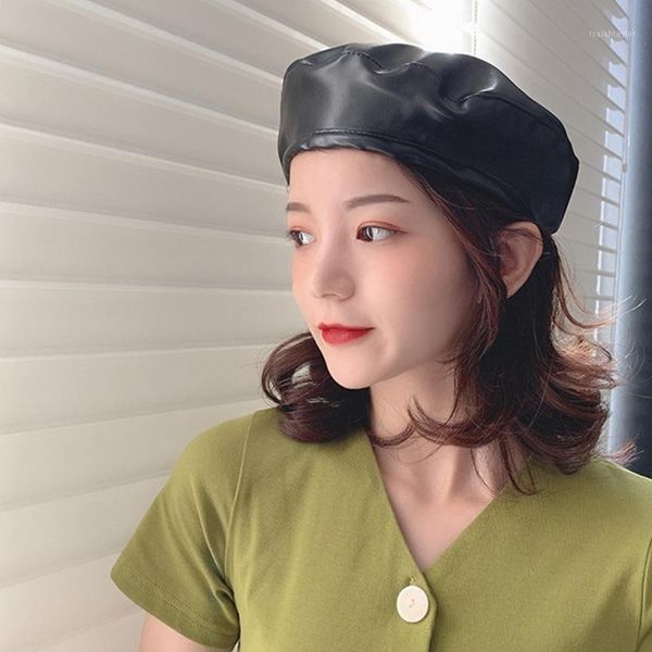 berets adjustable pu leather classic beret lady girls vintage painter hat artistic beanie for daily wear (black/brown), Blue;gray
berets adjustable pu leather classic beret lady girls vintage painter hat artistic beanie for daily wear (black/brown), Blue;gray