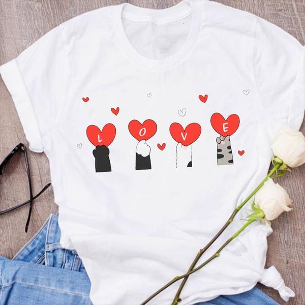 graphic cat love valentine cartoon womens t shirts printing short sleeve clothing 90s clothes lady female shirt, White
graphic cat love valentine cartoon womens t shirts printing short sleeve clothing 90s clothes lady female shirt, White