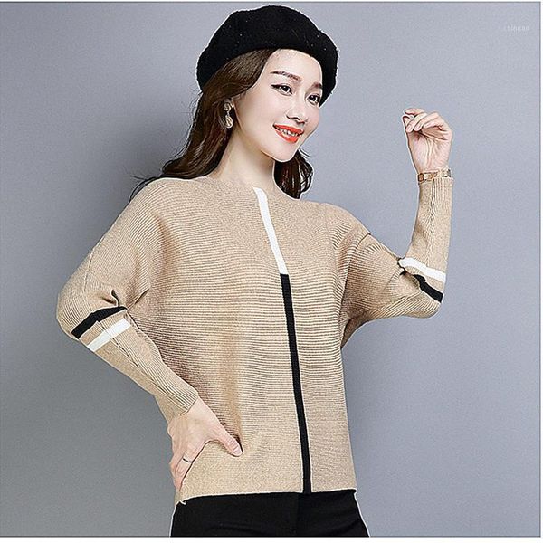 women's sweaters bat sweater pullover short 2021 winter fresh and sweet loose striped long-sleeved bottoming shirt y122, White;black
women's sweaters bat sweater pullover short 2021 winter fresh and sweet loose striped long-sleeved bottoming shirt y122, White;black
