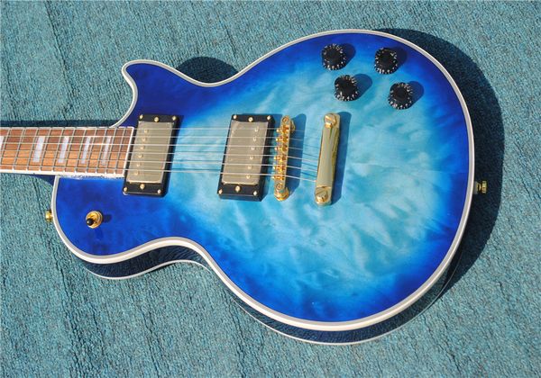 new arrival classical navy blue sunburst burl lp custom guitar gold hardware
new arrival classical navy blue sunburst burl lp custom guitar gold hardware