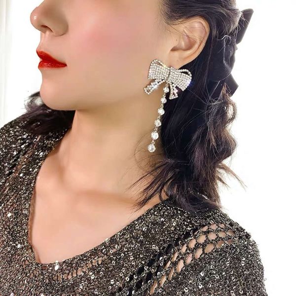 hbp fashion exaggerated tassel bow earrings full of luxurious long diamond, Silver
hbp fashion exaggerated tassel bow earrings full of luxurious long diamond, Silver