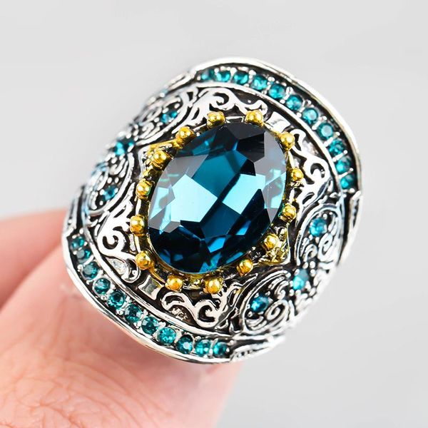wedding rings vintage blue stone carved pattern for women anniversary birthday party ancient silver color retro jewelry luxury gift, Slivery;golden
wedding rings vintage blue stone carved pattern for women anniversary birthday party ancient silver color retro jewelry luxury gift, Slivery;golden