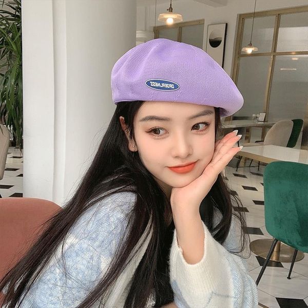 ladies solid color summer painter hat womens berets mesh 14 colors beret women korean versatile forward hats cool sun, Blue;gray
ladies solid color summer painter hat womens berets mesh 14 colors beret women korean versatile forward hats cool sun, Blue;gray