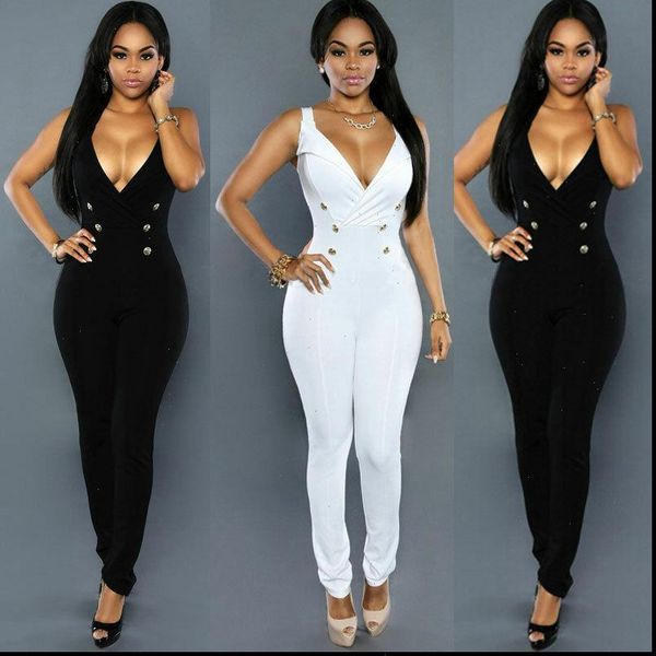 women clubwear playsuit bodycon v neck slim fit romper trousers overall solid loose ladies causal jumpsuit pants summer hot, Black;white
women clubwear playsuit bodycon v neck slim fit romper trousers overall solid loose ladies causal jumpsuit pants summer hot, Black;white