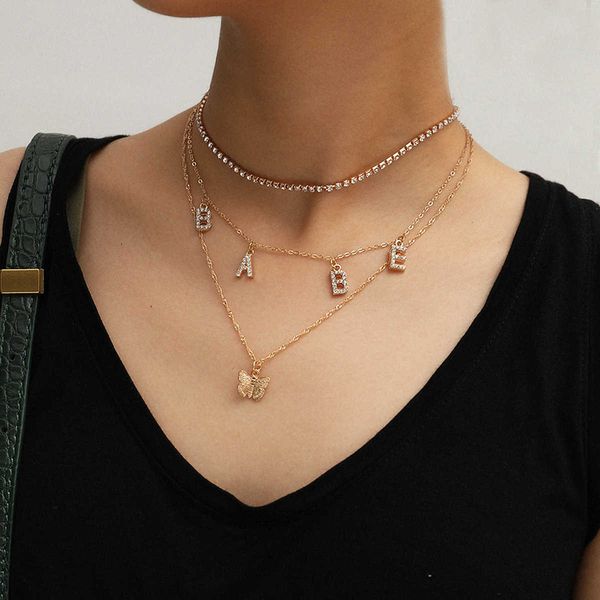 jewelry fresh butterfly versatile ins multilayer claw chain diamond letter babe handmade necklace, Silver
jewelry fresh butterfly versatile ins multilayer claw chain diamond letter babe handmade necklace, Silver