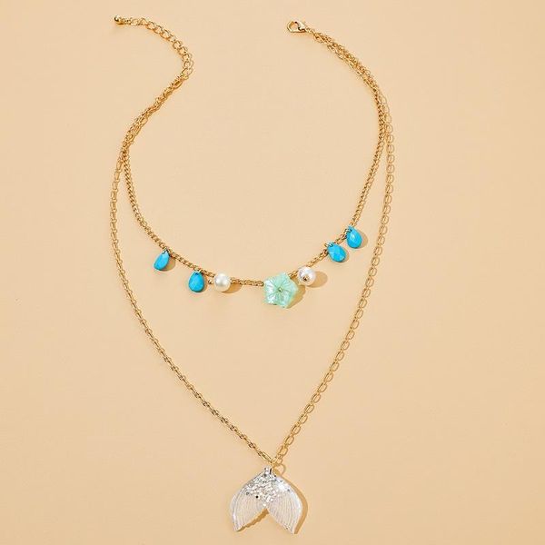 chains bohemian colorfu bead flowers shiny fish tail pendant necklace for women multilayer gold chain choker jewelry 2021, Silver
chains bohemian colorfu bead flowers shiny fish tail pendant necklace for women multilayer gold chain choker jewelry 2021, Silver