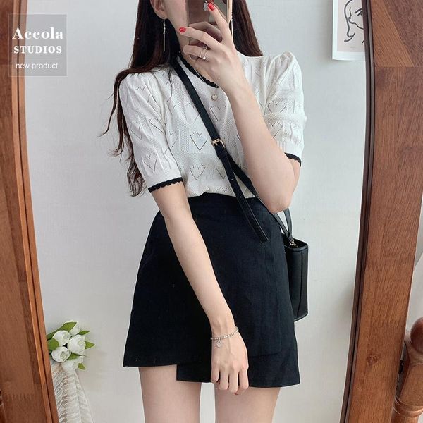 women's t-shirt short sleeve careful hollowed out love pattern lace round neck sweater sweet style blouse, White
women's t-shirt short sleeve careful hollowed out love pattern lace round neck sweater sweet style blouse, White