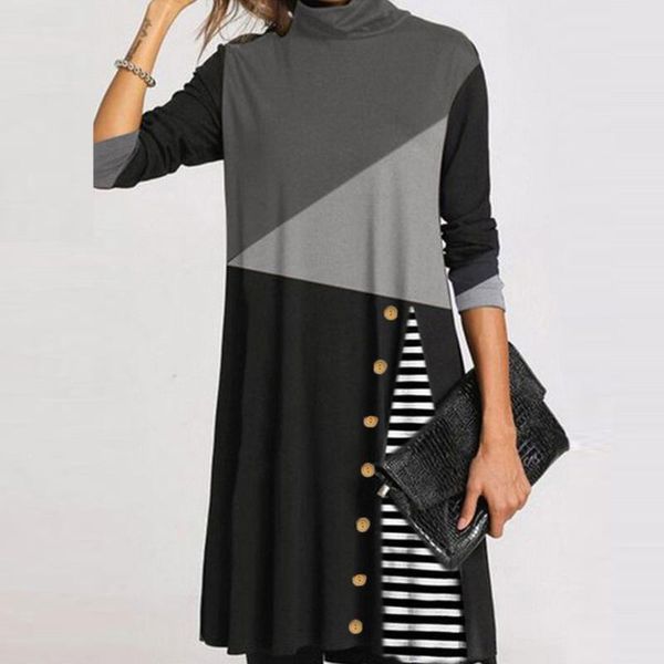 casual dresses women's winter dress plus size vintage striped color block printed buttoned long sleeve one-piece patchwork kleid, Black;gray
casual dresses women's winter dress plus size vintage striped color block printed buttoned long sleeve one-piece patchwork kleid, Black;gray