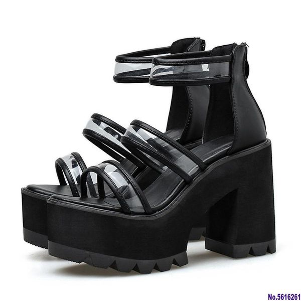sandals drop 2021 summer pvc platform women chunky heel outside feet shoes back zipper high quality, Black
sandals drop 2021 summer pvc platform women chunky heel outside feet shoes back zipper high quality, Black