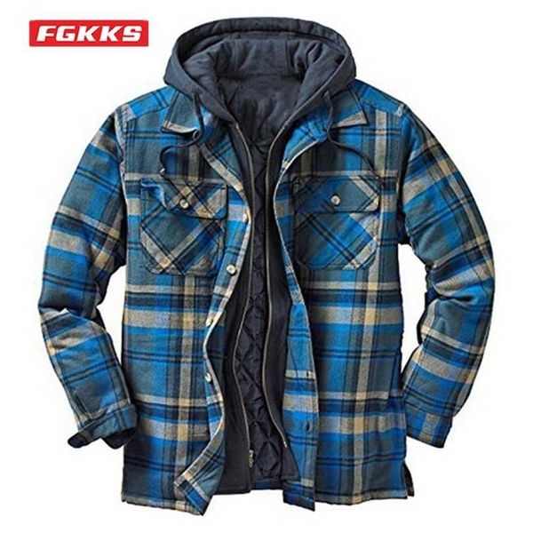 fgkks autumn winter men's jacket thick classic plaid print european american outerwear warm loose hooded man 211126, Black;brown
fgkks autumn winter men's jacket thick classic plaid print european american outerwear warm loose hooded man 211126, Black;brown