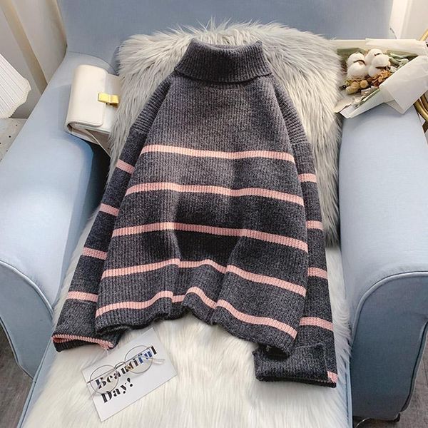 women's sweaters ebaihui women sweater striped turtleneck thick winter fashion clothes preppy loose pullover female puff long sleeve, White;black
women's sweaters ebaihui women sweater striped turtleneck thick winter fashion clothes preppy loose pullover female puff long sleeve, White;black