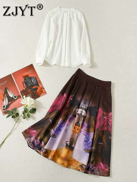 fashion runway spring two piece dress set for women vintage printing long sleeve white shirt and midi skirt suit holiday casual outfits fema
fashion runway spring two piece dress set for women vintage printing long sleeve white shirt and midi skirt suit holiday casual outfits fema