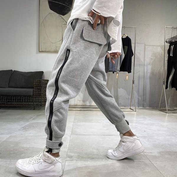 men's pants men joggers winter side zipper casual plus velvet sports harem fashion thick knitted pantalones hip hop hombre, Black
men's pants men joggers winter side zipper casual plus velvet sports harem fashion thick knitted pantalones hip hop hombre, Black