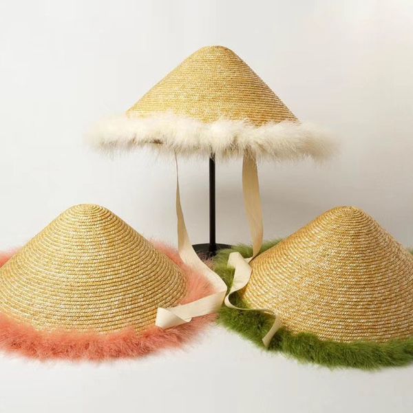 2021 new fashion women straw with fascinatin feather trimed summer elegant kentucky derby sun hat wide brim beach hats bavu, Blue;gray
2021 new fashion women straw with fascinatin feather trimed summer elegant kentucky derby sun hat wide brim beach hats bavu, Blue;gray