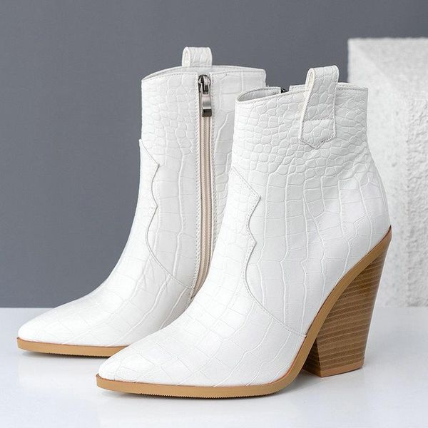 boots brand design ankle women pu leather wedges high heels western pointed toe zipper fashion autumn winter women's shoes, Black
boots brand design ankle women pu leather wedges high heels western pointed toe zipper fashion autumn winter women's shoes, Black