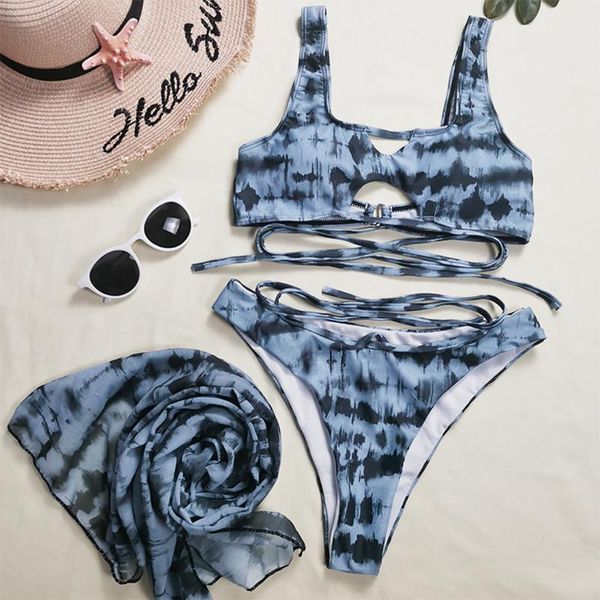 one-piece suits women's bikini tie-dye printed cross-tie chiffon three-piece split swimsuit biquini suit beachwear #t3
one-piece suits women's bikini tie-dye printed cross-tie chiffon three-piece split swimsuit biquini suit beachwear #t3