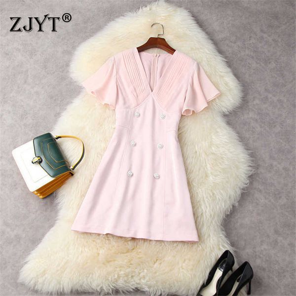 elegant designers summer v neck butterfly sleeves women office party mini dress festa fashion sweet pink vestidos 210601, Black;gray
elegant designers summer v neck butterfly sleeves women office party mini dress festa fashion sweet pink vestidos 210601, Black;gray
