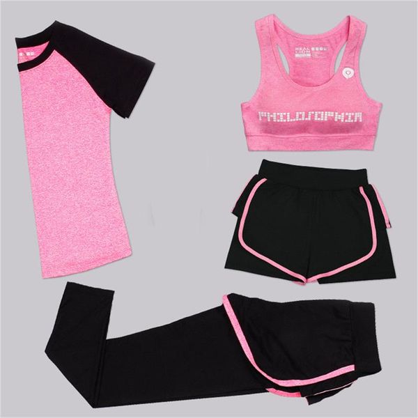 women 4 pieces yoga set words rose bra+rose/black patchwork t-shirt+shorts+pants quick dry girls sportswear gym running outwear, White;red
women 4 pieces yoga set words rose bra+rose/black patchwork t-shirt+shorts+pants quick dry girls sportswear gym running outwear, White;red