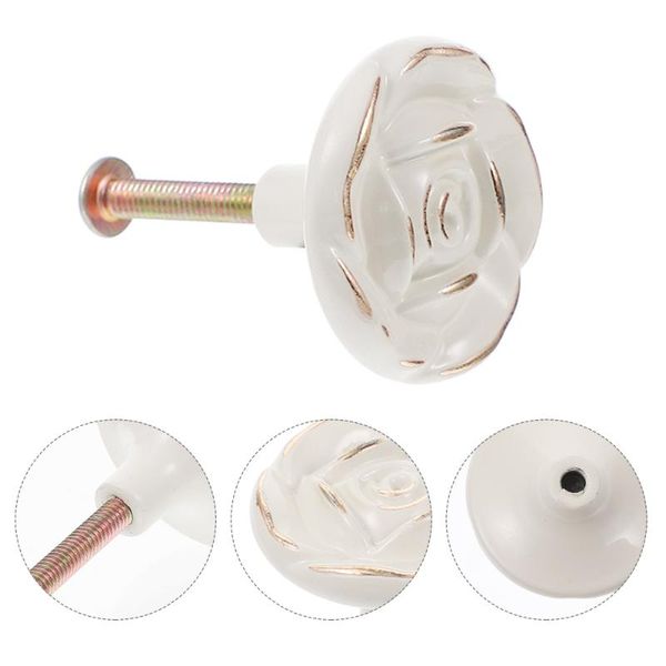 handles & pulls 6pcs rose flower furniture knobs drawer cabinet