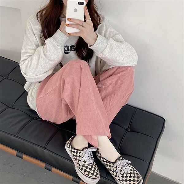 women's pants & capris winter autumn wide leg corduroy women korean solid long trousers casual elastic pink plus size sweatpants 2021, Black;white
women's pants & capris winter autumn wide leg corduroy women korean solid long trousers casual elastic pink plus size sweatpants 2021, Black;white
