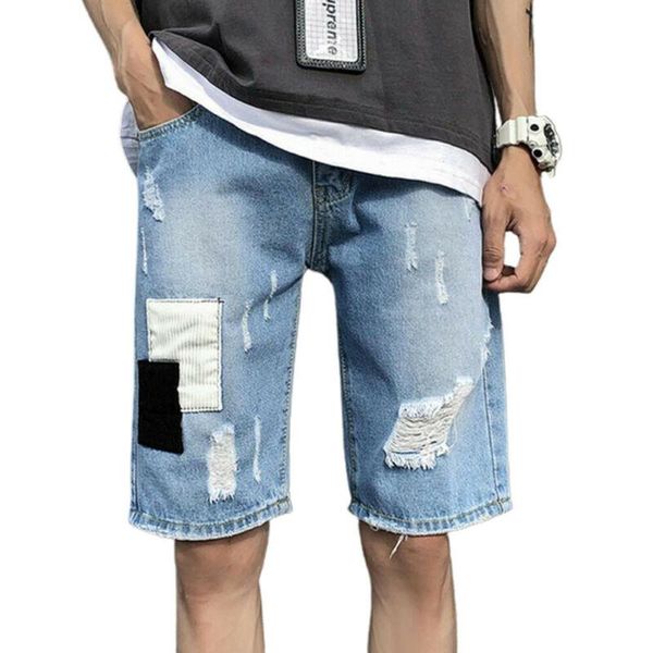 men's jeans men's clothing summer gym sports training denim short pants beach shorts casual knee length loose fashion patchwork tro, Blue
men's jeans men's clothing summer gym sports training denim short pants beach shorts casual knee length loose fashion patchwork tro, Blue