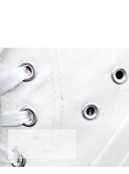 versatile simple blank pure white high canvas shoes female diy no logo hand painted high waist small white shoes, White;red