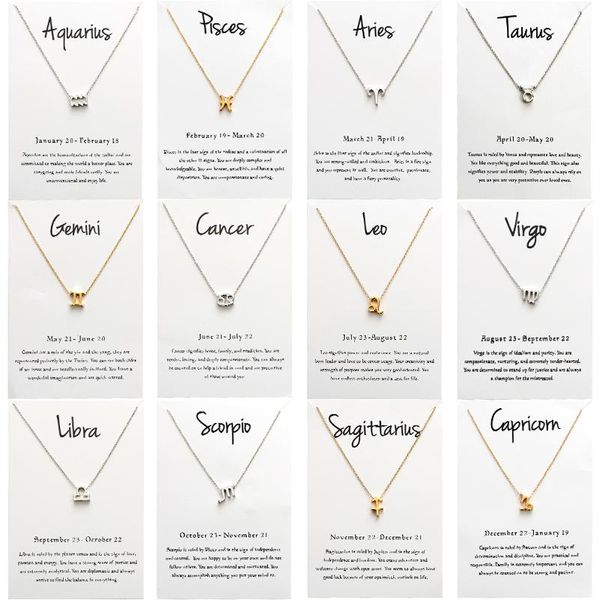 pendant necklaces zodiac sign 12 constellation necklace for women gold silver color link chain with wish card fashion jewelry
pendant necklaces zodiac sign 12 constellation necklace for women gold silver color link chain with wish card fashion jewelry