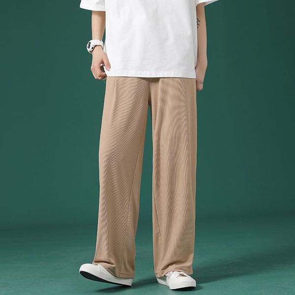 men's pants summer thin ice silk touch straight trousers men's fashion elastic waist casual streetwear loose wide leg, Black
men's pants summer thin ice silk touch straight trousers men's fashion elastic waist casual streetwear loose wide leg, Black