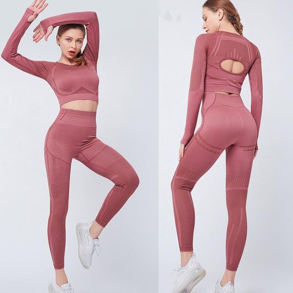 2pcs seamless set of female yoga clothing fitness workout pant long sleeve crop shirts running gym leggings sports suits, White;red
2pcs seamless set of female yoga clothing fitness workout pant long sleeve crop shirts running gym leggings sports suits, White;red