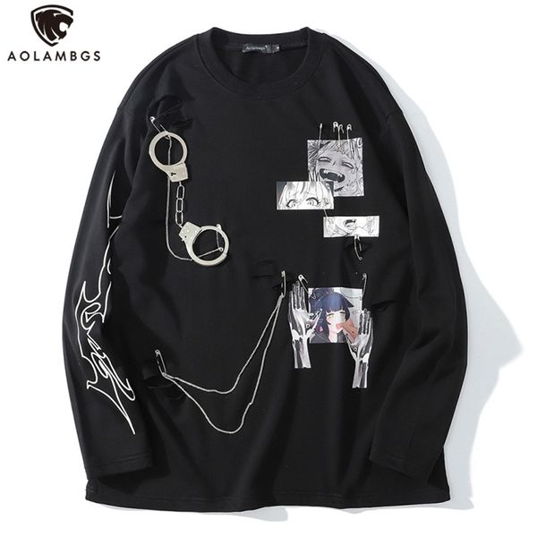 aolamegs comics anime manga illustration hook and loop fastener chain design thin sweatshirt streetwear men high street pullover 210818, Black
aolamegs comics anime manga illustration hook and loop fastener chain design thin sweatshirt streetwear men high street pullover 210818, Black