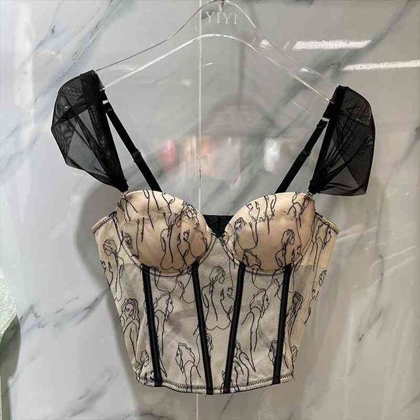 french retro style temperament camisole female bustier bra chiffon fish bone camisole cropped tank y948, White
french retro style temperament camisole female bustier bra chiffon fish bone camisole cropped tank y948, White