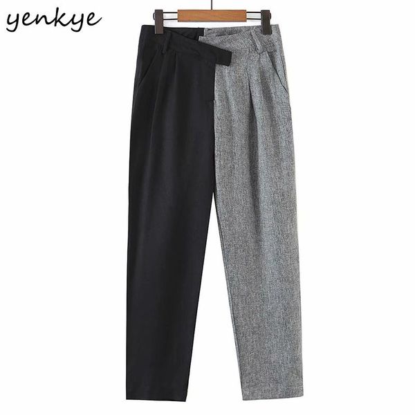 women's pants & capris yenkye vintage hit color women low waist work wear casual trousers pantalones mujer, Black;white
women's pants & capris yenkye vintage hit color women low waist work wear casual trousers pantalones mujer, Black;white