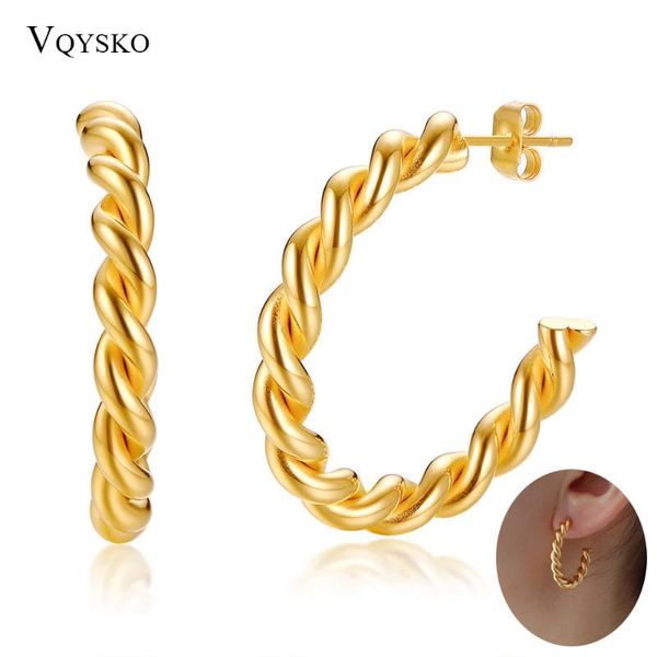 hoop & huggie fashion twisted jewelry earrings for women gift gold tone stainless steel party circle simple eardrop wholesale, Golden;silver
hoop & huggie fashion twisted jewelry earrings for women gift gold tone stainless steel party circle simple eardrop wholesale, Golden;silver