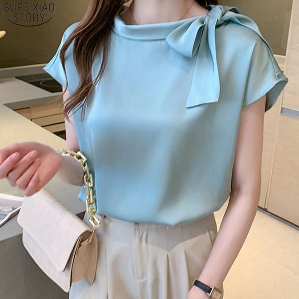women's blouses & shirts casual plus size female clothing 2021 summer short sleeve silk satin blouse women o neck bow blusas 14342, White
women's blouses & shirts casual plus size female clothing 2021 summer short sleeve silk satin blouse women o neck bow blusas 14342, White