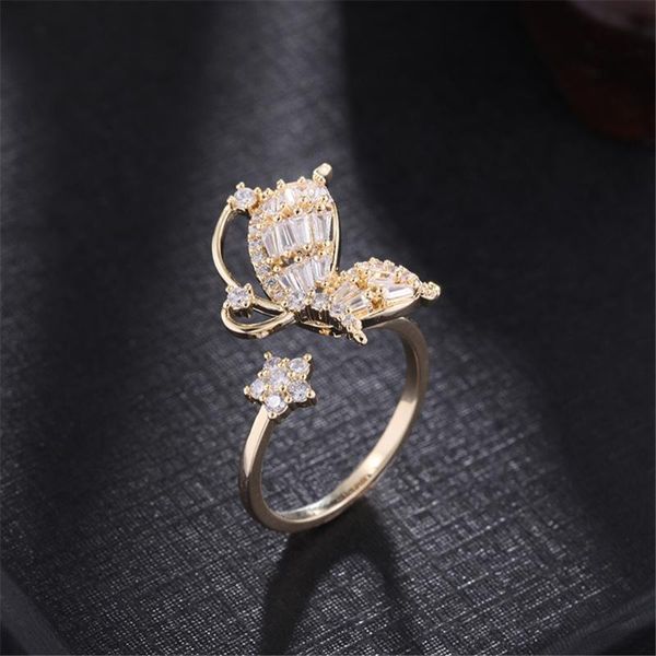 wedding rings loredana high-grade for woman fashion crystal clear zircon lovely golden butterflies flying to flowers ring, Slivery;golden 
wedding rings loredana high-grade for woman fashion crystal clear zircon lovely golden butterflies flying to flowers ring, Slivery;golden