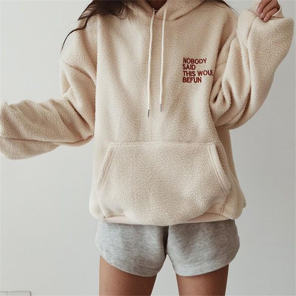 women's lamb wool sudadera mujer sweatshirt hoodie letter warm korean loose long sleeve woman girls clothes home indoor clothing, Black
women's lamb wool sudadera mujer sweatshirt hoodie letter warm korean loose long sleeve woman girls clothes home indoor clothing, Black
