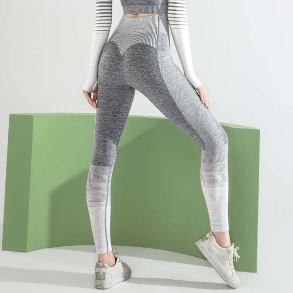 pants women's hip lifting waist sports tights gradual seamless yoga suit high elastic leggings, Gray
pants women's hip lifting waist sports tights gradual seamless yoga suit high elastic leggings, Gray