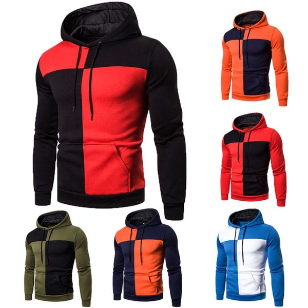new men's fashion splicing pullover hooded sweater leisure sports in autumn and winter of 2019, Black
new men's fashion splicing pullover hooded sweater leisure sports in autumn and winter of 2019, Black